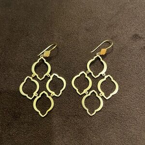 gold chevron chandelier earrings